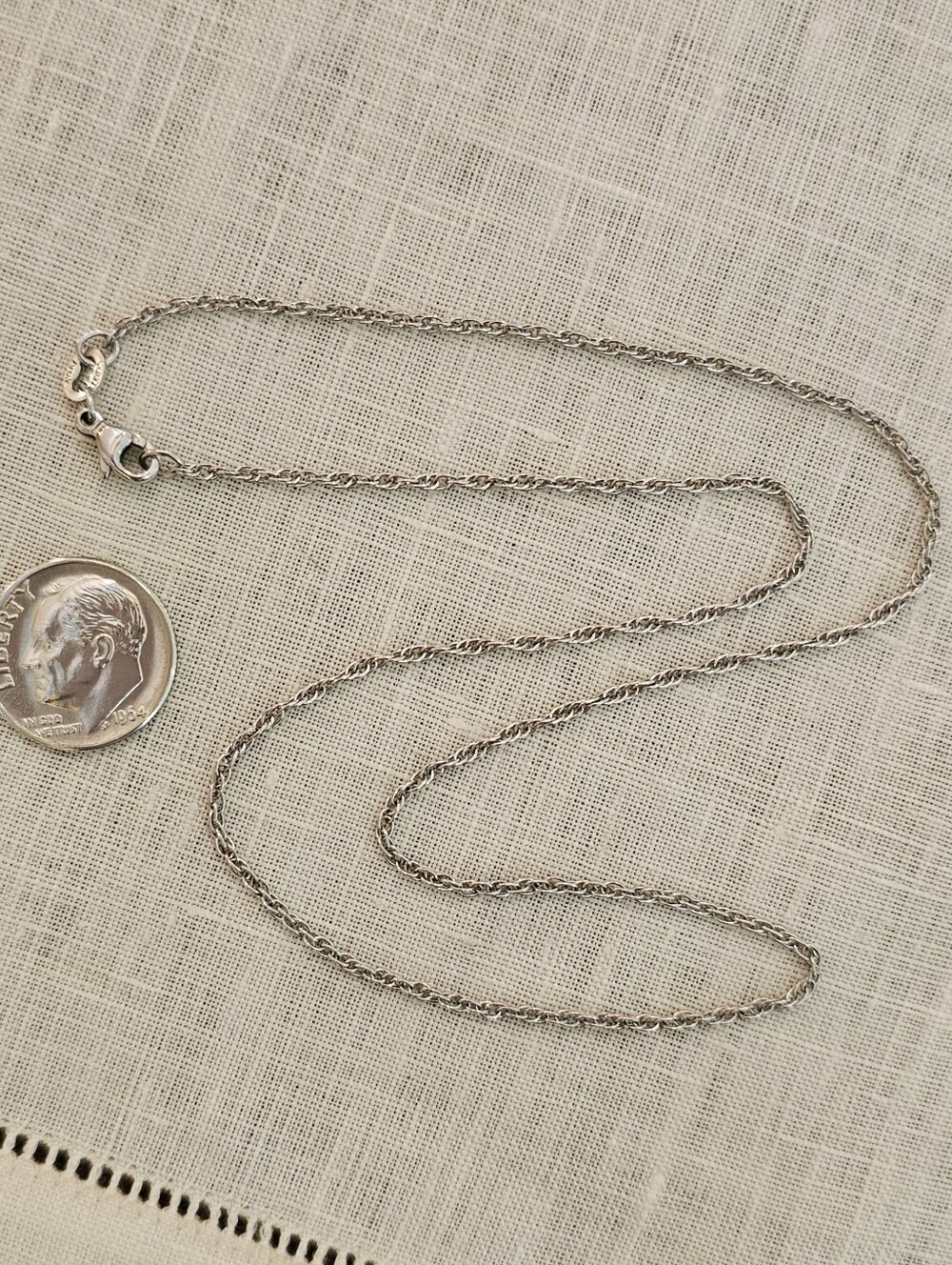 James Avery Vintage 90s Retired Silver Medium Rope Chain Necklace 16” 2.37g RARE